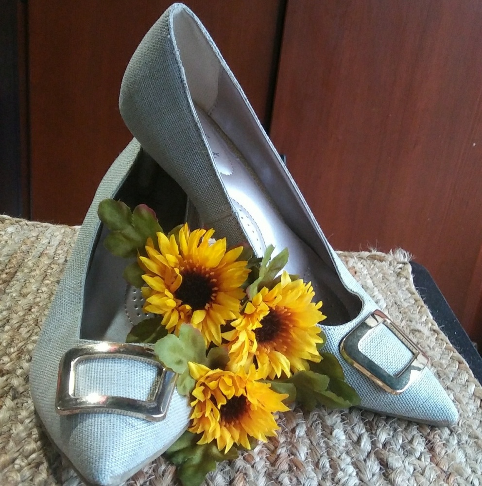 Ladies linen dexflex comfort pumps size 10